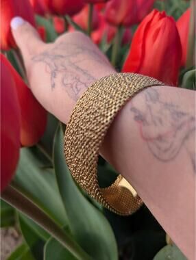 1960's textured french gp mesh bracelet